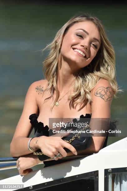 Camilla Mangiapelo is seen arriving at the 76th Venice Film Festival on September 05, 2019 in Venice, Italy.