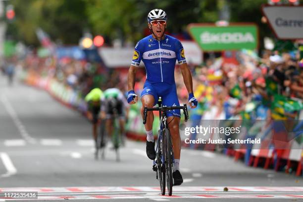 Arrival / Philippe Gilbert of Belgium and Team Deceuninck-QuickStep / Celebration / during the 74th Tour of Spain 2019, Stage 12 a 171,4km stage from...