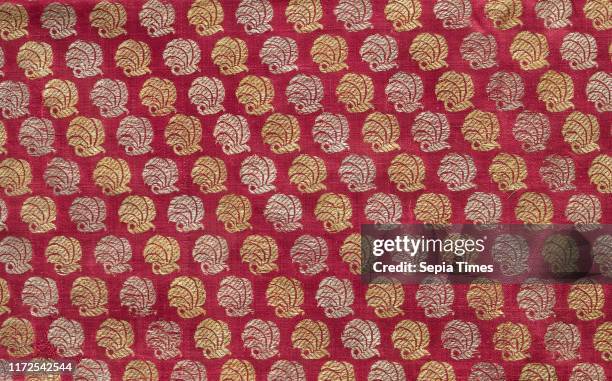 Fragment, 1800s. India, Benares, 19th century. Brocade; silk, gold and silver threads; overall: 21.3 x 60.2 cm .