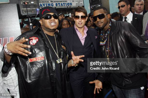 Twista, Tom Cruise and Kanye West during Mission: Impossible III Premiere Presented by BET's 106 & Park at Magic Johnson Theater in New York City,...