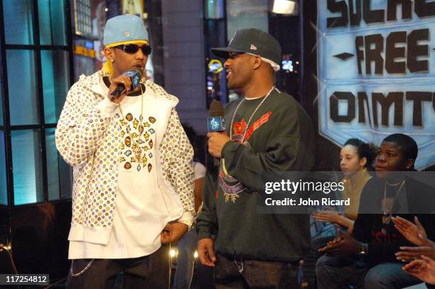 Nas and DJ Clue during Nas, Juelz Santana and Fabolous Visit MTV's Sucker Free - December 12, 2006 at MTV Studios - Times Square in New York City,...