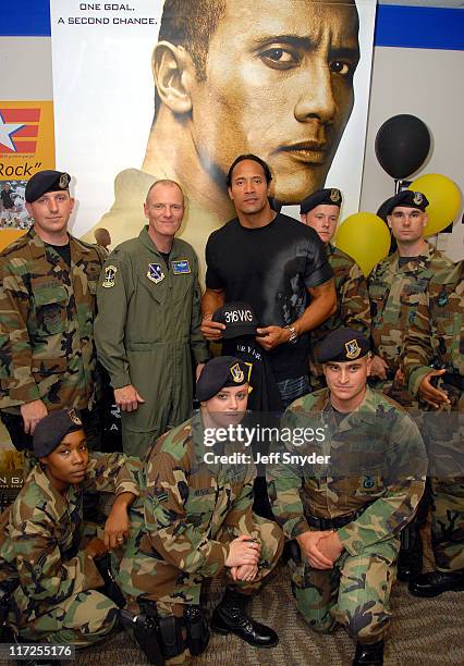 Dwayne The Rock Johnson meets the troops. Dwayne The Rock Johnson with troops