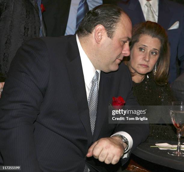 James Gandolfini and Lorraine Bracco during The Sopranos Cast Press Conference and Photocall at Atlantic City Hilton - March 25, 2006 at Atlantic...