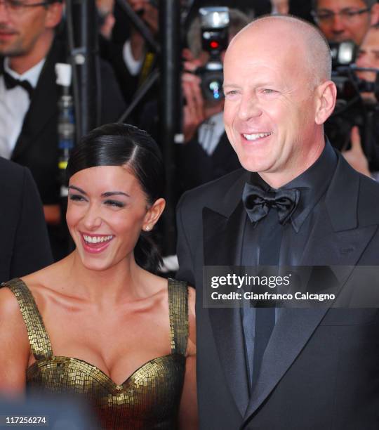 Jenifer Bartoli and Bruce Willis during 2006 Cannes Film Festival - Over The Hedge Premiere at Palais des Festival in Cannes, France.