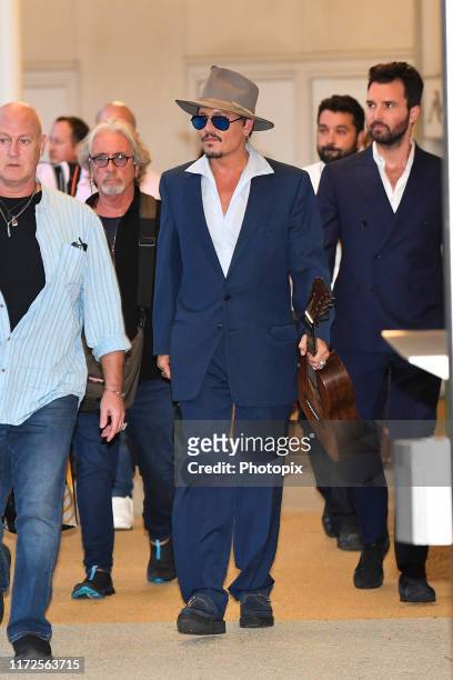 Johnny Depp is seen arriving at the 76th Venice Film Festival on September 05, 2019 in Venice, Italy.