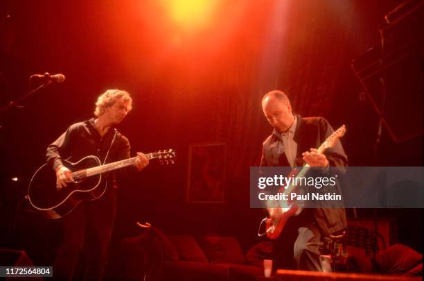 Eddie Vedder, left, of Pearl Jam and Pete Townshend of The Who perform on stage at the House of Blues at a benefit for the Maryville Academy, Chicago...