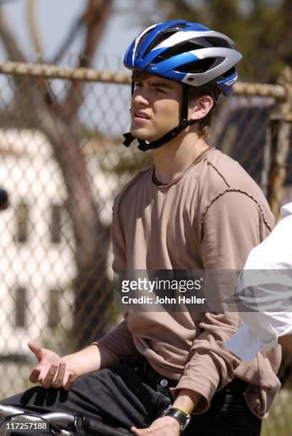 David Gallagher during Joey Gray and David Gallagher on the Set of 7th Heaven - August 10, 2004 at The Streets of Brentwood, California in Brentwood,...