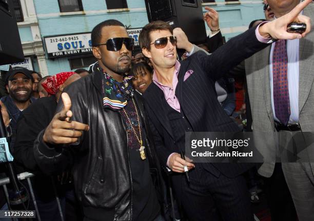Kanye West and Tom Cruise during Mission: Impossible III Premiere Presented by BET's 106 & Park at Magic Johnson Theater in New York City, New York,...