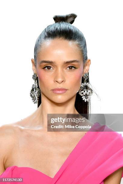 Model walks the runway for Tadashi Shoji Spring/Summer 2020 during New York Fashion Week: The Shows at Gallery I at Spring Studios on September 05,...