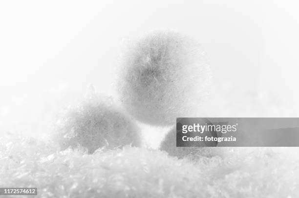 fluffy fake snow balls - fake snow stock pictures, royalty-free photos & images