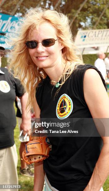 Lori Singer during The 58th Annual Artists and Writers Softball Game to Benefit East End Hospice, East End Day Care and The Phoenix House at Herrick...