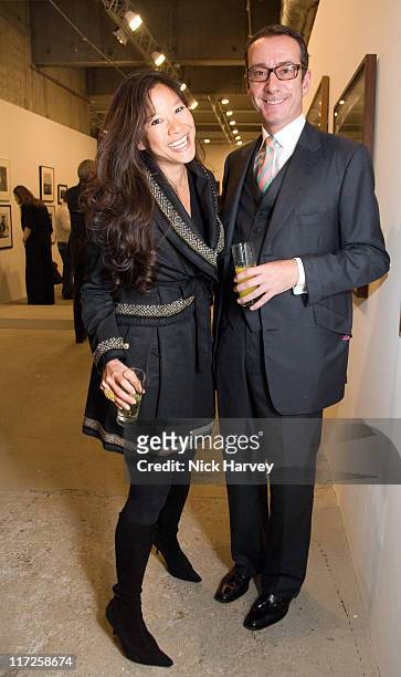 Lisa Tseng and Robert Hanson attend the Phillips de Pury Unseen Guy Boudin Opening at Victoria House, Bloomsbury on November 02, 2007 in London,...