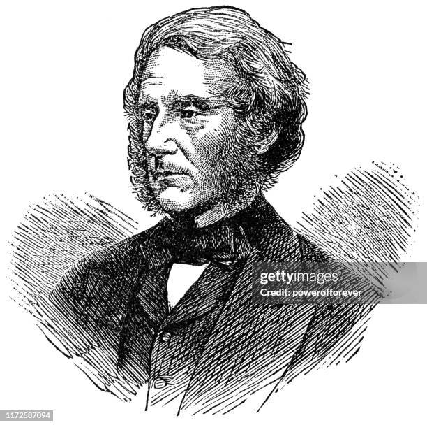 edward cardwell, 1st viscount cardwell - 19th century - chicago board of trade building stock illustrations