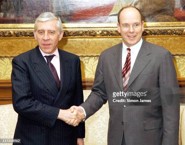 Foreign Minister Jack Straw and Prince Albert of Monaco