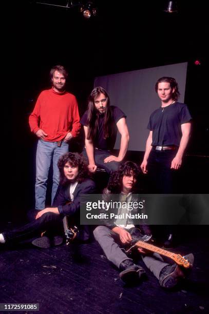 Portrait of the band The Tragically Hip, clockwise from upper left, Gordon Downie , Rob Baker, Johnny Fay, Gord Sinclair, and Paul Langlois at the...