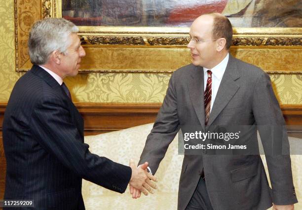 Foreign Minister Jack Straw and Prince Albert of Monaco