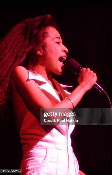 American Rock and Pop singer Ronnie Spector performs onstage at the Auditorium Theater, Chicago, Illinois, June 24, 1977.