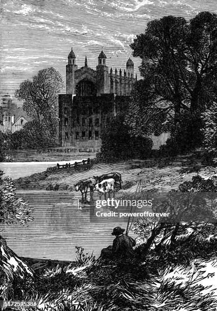 eton college in eton, england - 19th century - eton college stock illustrations