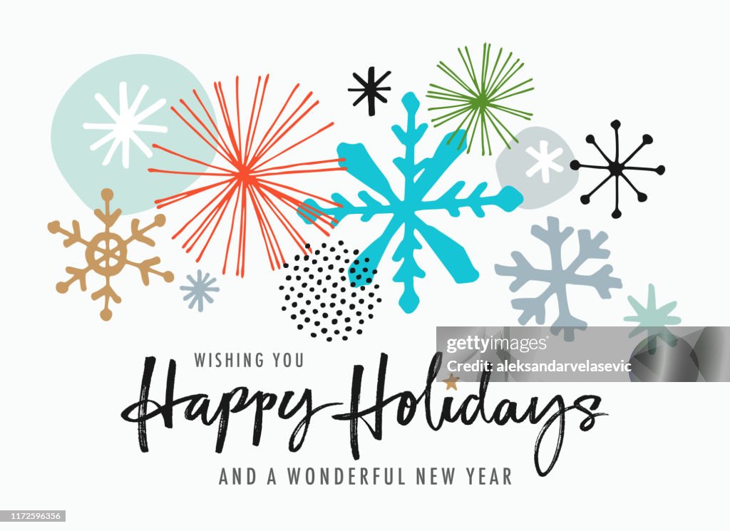 Hand Drawn Christmas-Holiday Greeting Card