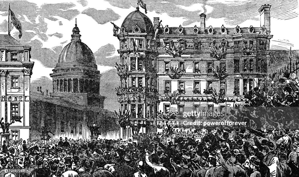 William Ewart Gladstone’s Great Reception in Edinburgh, Scotland - 19th Century