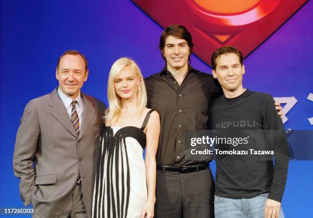 Kevin Spacey, Kate Bosworth,Brandon Routh and Bryan Singer, director