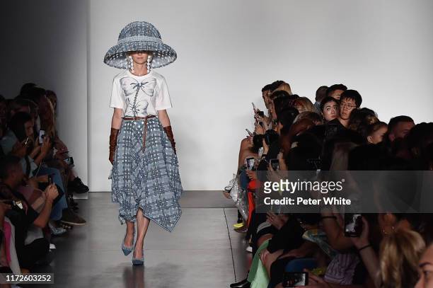 Model walks the runway during the Laurence & Chico SS 2020 fashion show during New York fashion Week: September 2019: The Shows at Pier 59 Studios on...