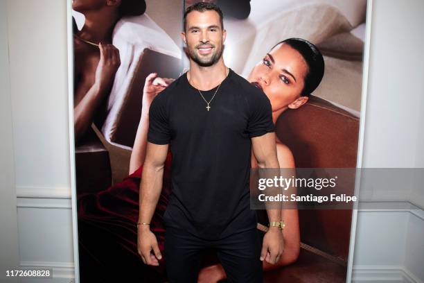 Model Walter Savage attends a private VIP event hosted by Adriana Lima celebrating her "Be Your Own Muse" campaign at Elizabeth Taylor's former...