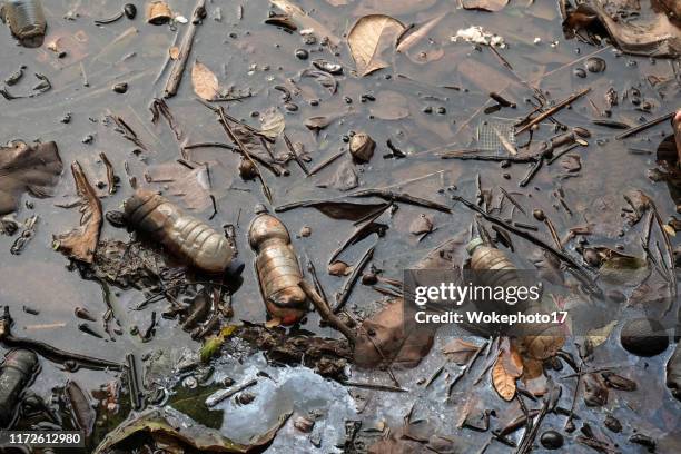 plastic waste - water pollution stock pictures, royalty-free photos & images