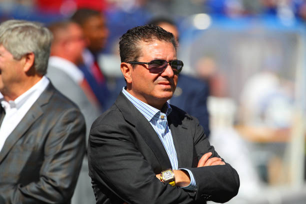 Washington Redskins owner Daniel Snyder prior to the National Football League game between the New York Giants and the Washington Redskins on...
