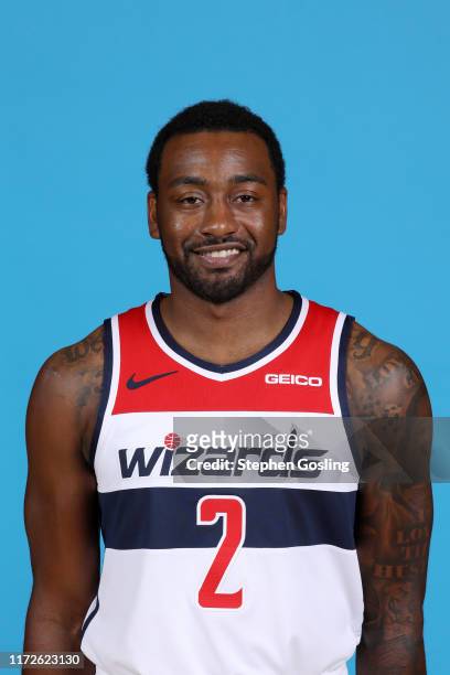 John Wall of the Washington Wizards poses for a head shot during media day on September 30, 2019 at the Washington Wizards Practice Facility in...