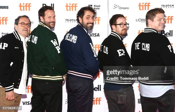 Michael Barker, Kyle Marvin, Michael Angelo Covino, Ryan Heller and Noah Lang attend the "The Climb" TIFF Public 1 Screening at Ryerson Theatre on...