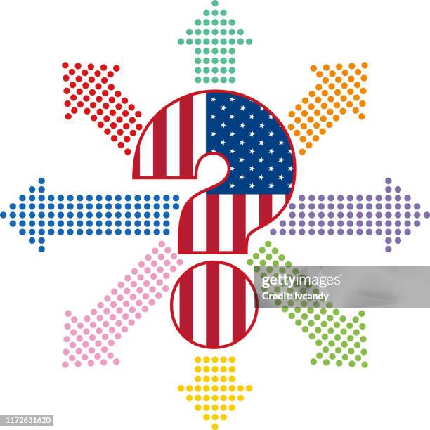 where should the united states go? - big data white background stock illustrations