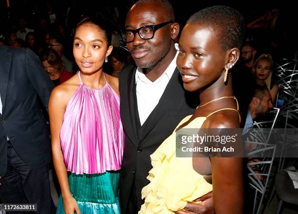 Yara Shahidi, Edward Enninful and Adut Akeck attend The Daily Front Row's 7th annual Fashion Media Awards on September 05, 2019 in New York City.