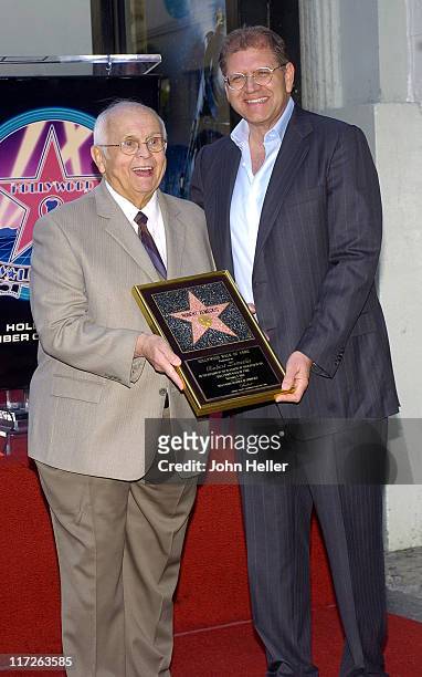 Johnny Grant and Robert Zemeckis during Director Robert Zemeckis Honored with a Star on the Hollywood Walk of Fame for His Achievements in Film at...