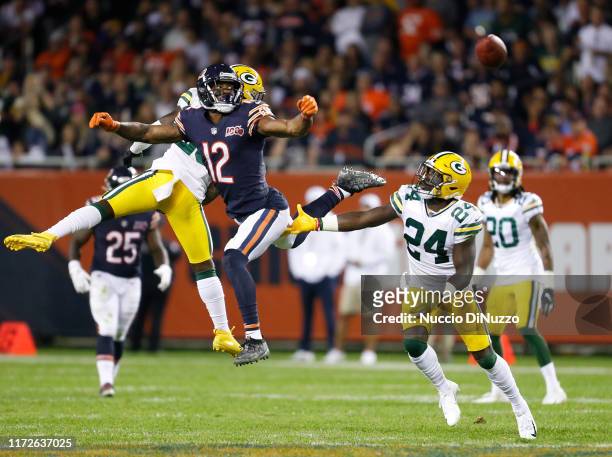 Allen Robinson of the Chicago Bears is unable to make a catch in front of Darnell Savage of the Green Bay Packers during the second half at Soldier...
