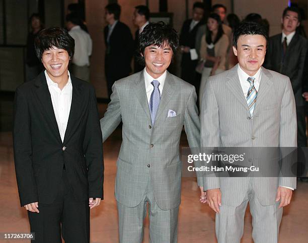 Cha Tae-Hyun and An Jae-Wook and Park Jung-Hun during Kim Seung-Woo and Kim Nam-Ju Wedding - May 25, 2005 at W Seoul Walkerhill Vister Hall in Seoul,...