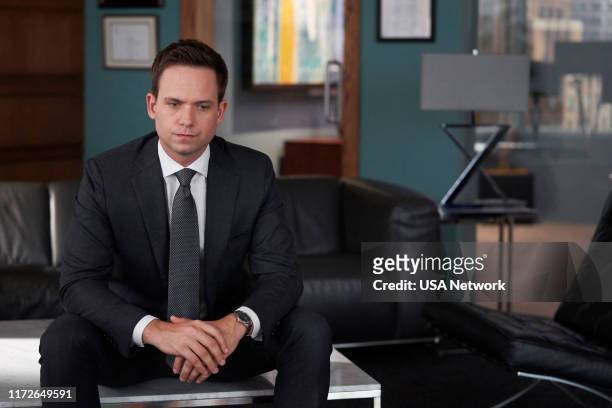 One Last Con" Episode 910 -- Pictured: Patrick J. Adams as Mike Ross --