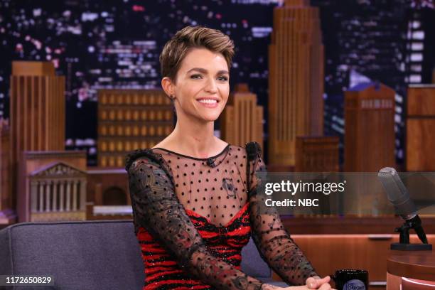 Episode 1129 -- Pictured: Actress Ruby Rose during an interview on September 30, 2019 --