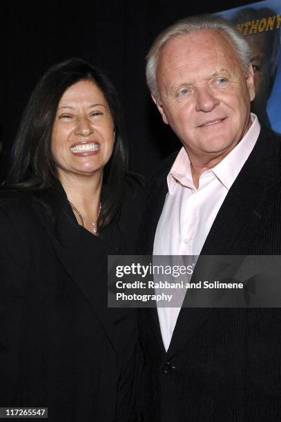 Stella Arroyave and Anthony Hopkins during The World's Fastest Indian New York Screening - Arrivals at Tribeca Grand Hotel in New York City, New...