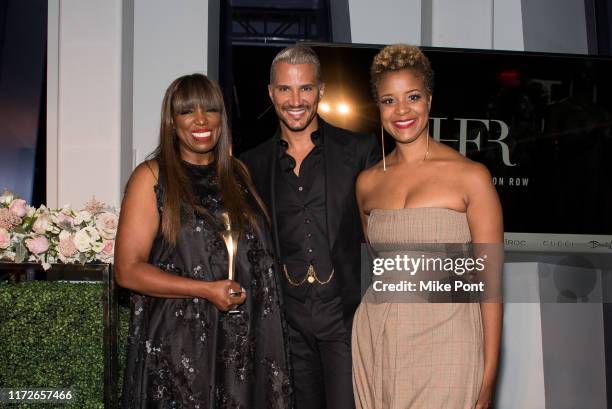Mikki Taylor, Jay Manuel, and Brandice Henderson attends Harlem Fashion Row at One World Trade Center on September 05, 2019 in New York City.