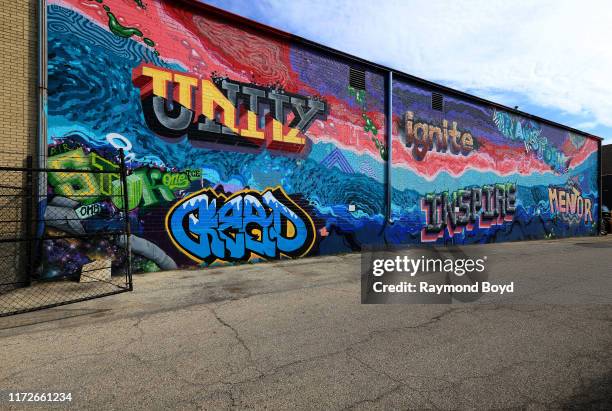 Mural by Stuk One is displayed at Moonlight Studios in the West Town neighborhood in Chicago, Illinois on August 31, 2019. MANDATORY MENTION OF THE...