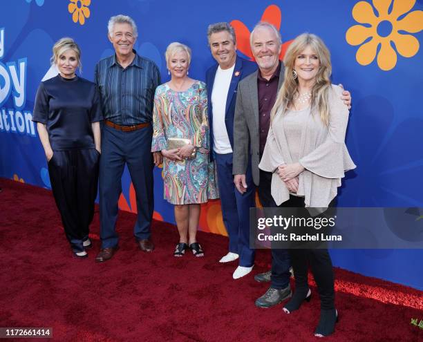 Maureen McCormick, Barry Williams, Eve Plumb, Christopher Knight, Mike Lookinland and Susan Olsen attend the premiere of HGTV's "A Very Brady...