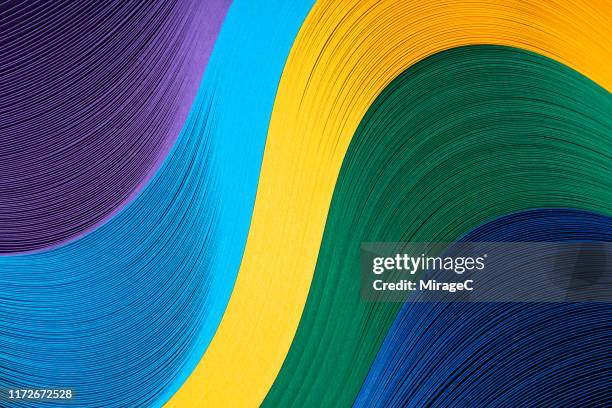 multi layered waving paper pile - multi layered effect stock-fotos und bilder