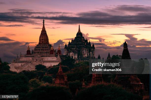 collage beautiful ruin pagodas at bagan newest of unesco world heritage 2019 - shweta varahaswamy temple stock pictures, royalty-free photos & images