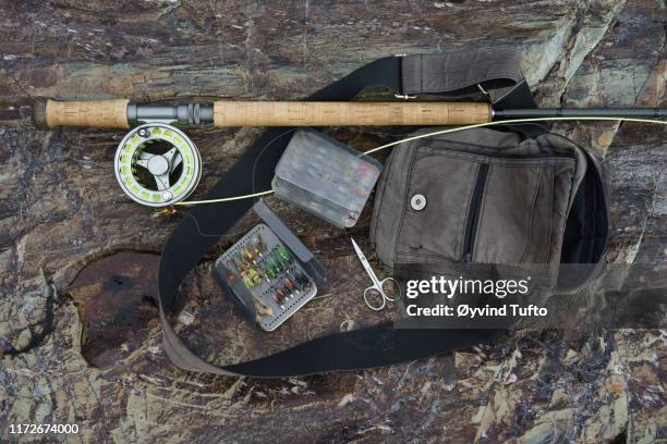 fly fishing tackle - fishing tackle stock pictures, royalty-free photos & images