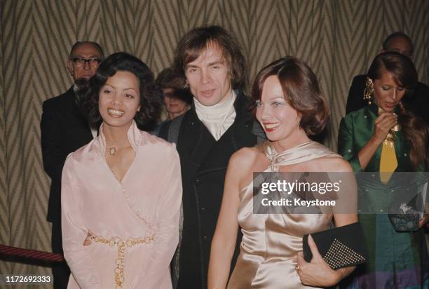 Soviet ballet dancer and choreographer Rudolf Nureyev attends the premiere of the film 'Valentino' at the Leicester Square in London, UK, with...