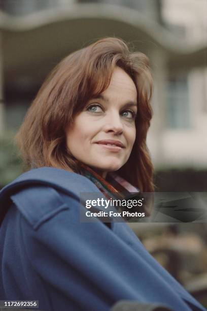 American actress Pamela Sue Martin in London to promote her latest film 'Torchlight', 1985. She co-wrote the movie, as well as starring in it.