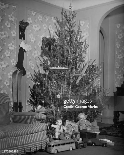 christmas tree - christmas tree 50's stockfoto's en -beelden