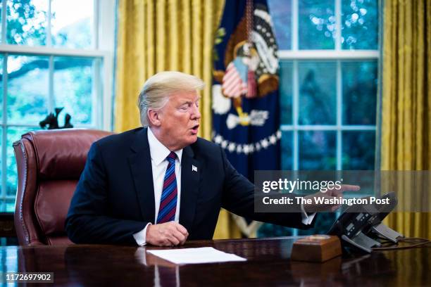 President Donald J. Trump speaks with Mexican President Enrique Peña Nieto by phone as he announces that United States has reached an agreement with...