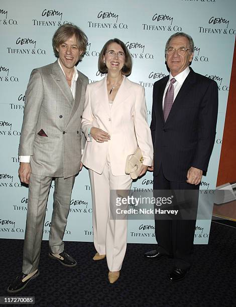 Bob Geldof, Babara Kovacs and Sydney Pollack during Tiffany and Co Host Private Screening of Sketches of Frank Gehry for the Launch of the Frank...